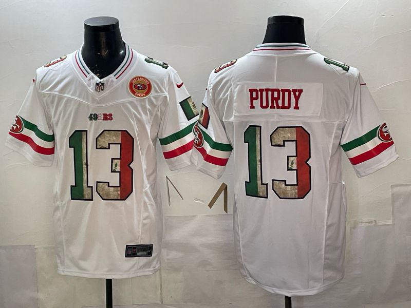 Men 2026 San Francisco 49ers #13 Purdy White Mexico Nike Limited NFL Jersey style 001